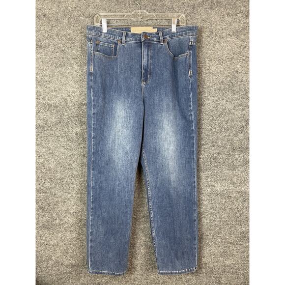 Soft Surroundings The Ultimate Denim Relaxed Straight Jeans size 14 Med wash - Picture 1 of 16